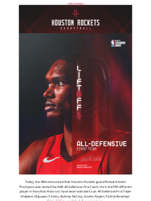 Houston Rockets - Amen Thompson Makes All-Defensive First Team! ⭐️