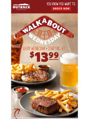 Outback Steakhouse - Wednesday is the New Friday. Don't Miss This Midweek Special 🥩