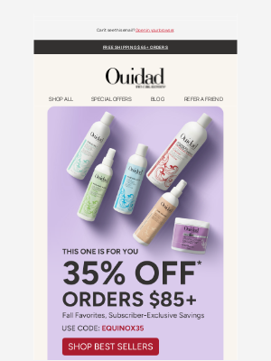 Ouidad - Subscriber Exclusive: 35% Off Fall Favorites