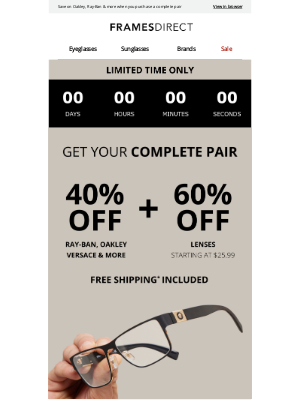 FramesDirect - 🔊 LAST CALL for 40% off designer frames + 60% off lenses