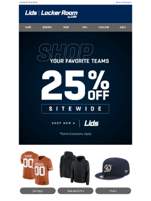 LIDS - Fast Deals, Major Steals: 25% Off All Your Faves