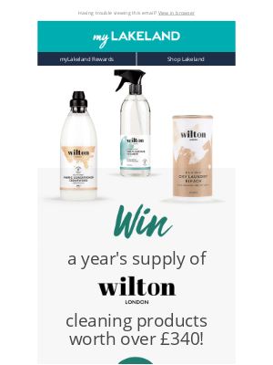 Lakeland (UK) - WIN a year’s supply of Wilton cleaning products