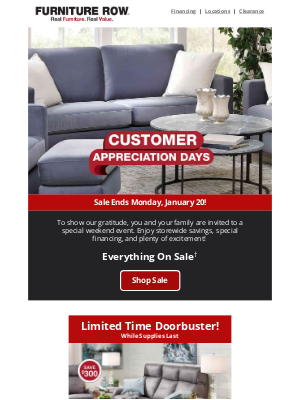 Furniture Row - Customer Appreciation Offers