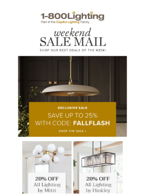 Bellacor - VIP SALE ALERTS: Visual Comfort • Savoy House • Hinkley & MORE!