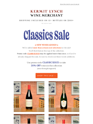 Kermit Lynch Wine Merchant - New wines added to the Classics Sale!