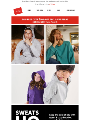 Hanes - 🥶 It's Still Cold Out! Sweats Up To 30% Off