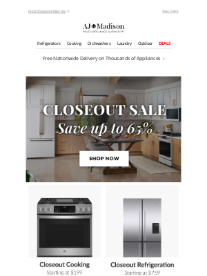 AJ Madison - Rare Deals 👉 Up to 65% OFF Closeouts!