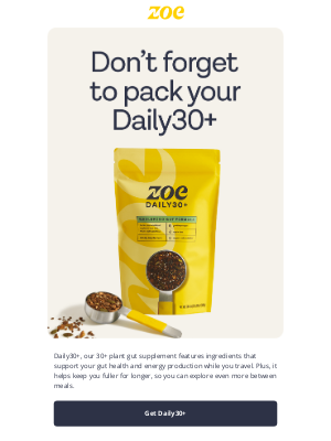 Zoe - Summer travels? Support your gut.