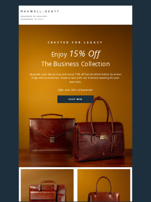 maxwellscottbag - 15% Off The Business Collection 💼