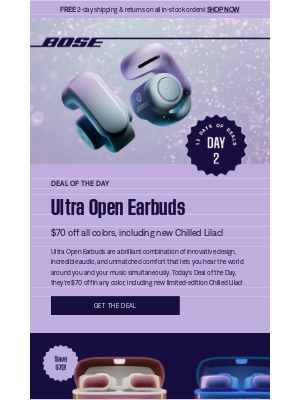 Bose - NEW Ultra Open Earbuds color drop: Chilled Lilac!