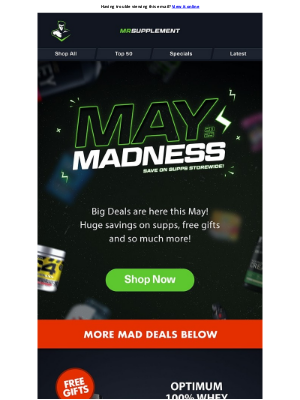 Mr supplement (Australia) - May Madness 2025! Save on supps storewide!