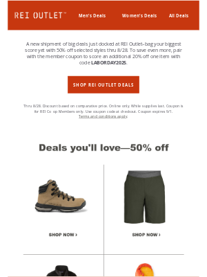 REI - ⚡️ 50% off. 4 days only, Margaret. ⚡️