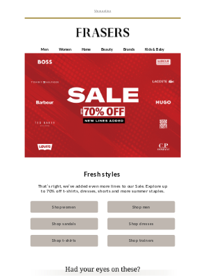 House of Fraser (United Kingdom) - SALE: New Lines Added