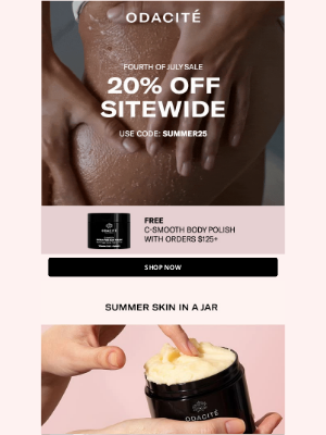 Fourth of July Sale starts now! 20% off ☀️