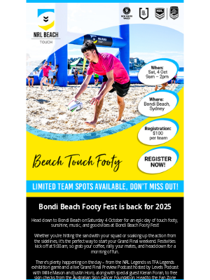 NSW Rugby League (Australia) - Bondi Beach Footy Fest | Celebrate Grand Final Weekend with Us! ☀️