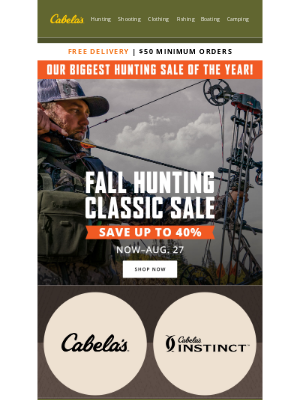 Cabela's (Canada) - Fall Hunting Classic – Big Savings, Big Brands