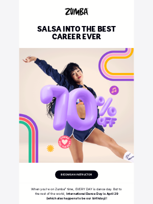 Zumba Fitness - 🎊 70% OFF SALE: Celebrate International Dance Day!