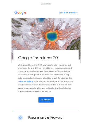 Google - 20 years of Google Earth