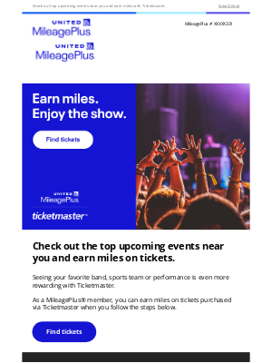 United Airlines - Earn miles and see your favorite band or team