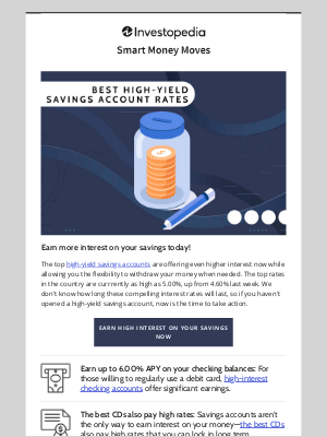 Investopedia - High-Yield Savings Accounts Now Offering Up To 5.00% APY!