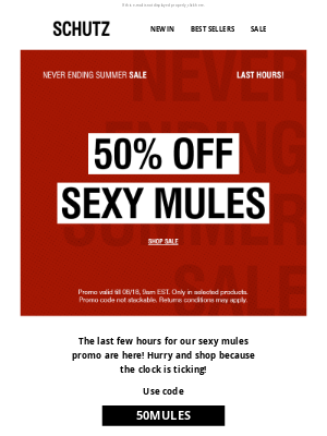 Schutz - 50% OFF Sexy Mules: Last Hours