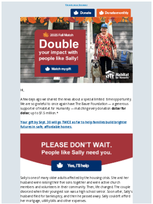Habitat for Humanity - Read Sally's inspiring story