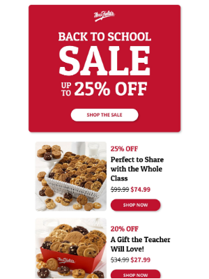 Mrs. Fields - Get Ready for Back to School with 25% OFF ✏️🍎