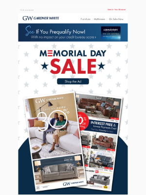 Gardner-White - John, shop the Memorial Day Sale ad!