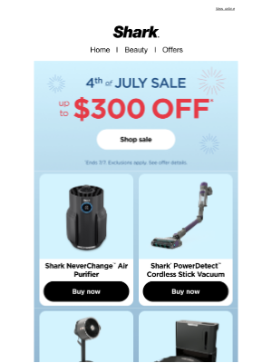 Shark Cleaning - 4th of July deals are firing up! Up to $300 off. 🔥