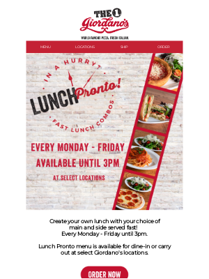 Giordano's Pizza - Blink and it's Lunch! 👀