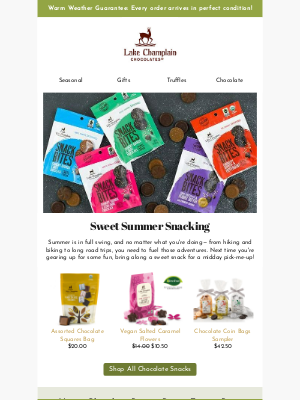 Lake Champlain Chocolates - Fuel your summer with sweet snacks!