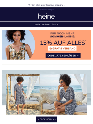 Heine (Germany) - 🚨 Nur noch heute: 15% auf ALLES & gratis Versand