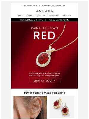 Angara - 12% Off* Red, Hot Ruby Jewelry 🔥