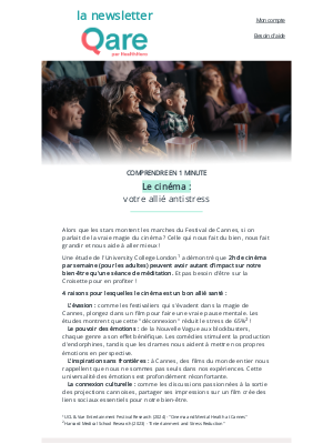Qare (France) - 🎥 Le cinéma comme remède antistress