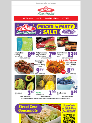 Acme Fresh Market - Priced to Party Sale! Saturday & Sunday ONLY!
