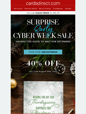 CardsDirect - SURPRISE‼️ Early Cyber Week Sale - 40% Off Now!