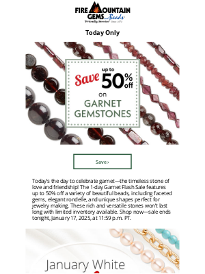 Fire Mountain Gems and Beads - Flash SALE! Buy Garnet Gemstones Up to 50% Off for One Day Only