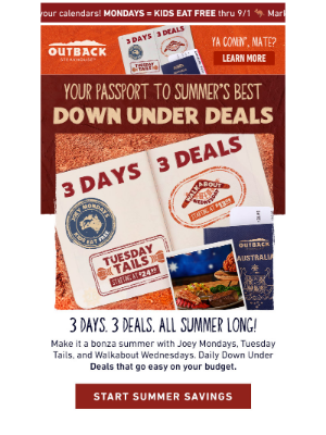 Outback Steakhouse - INSIDE: Summer Savings Worth the Trip! 🚗