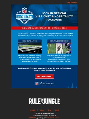 Cincinnati Bengals - 2025 NFL Combine Packages are Now Available