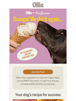 Ollie - Get 50% off + FREE dog ice cream🐶🍦