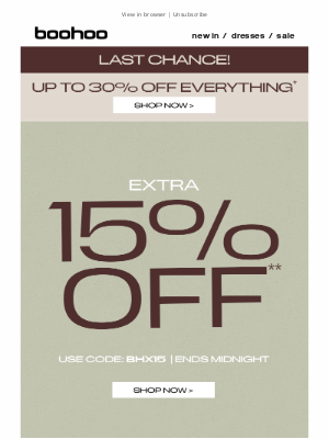 boohoo (United Kingdom) - Up to 30% off. Summer, styled 🌞
