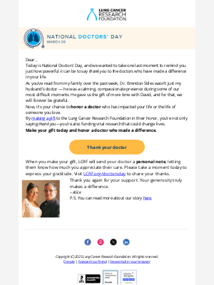 Lung Cancer Research Foundation - It’s your chance…