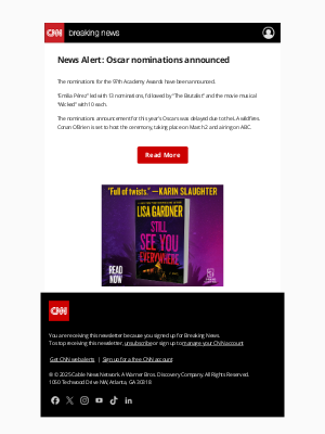 CNN - News Alert: Oscar nominations announced