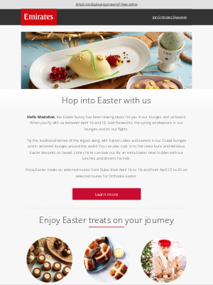 Emirates - Enjoy a little Easter indulgence when you fly with us