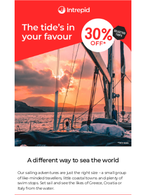 Intrepid Travel (India) - Forecast: smooth seas and 30% off* 🐟