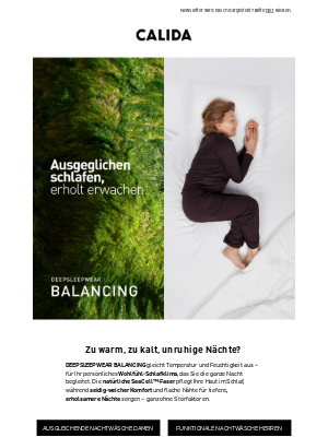 Calida (Switzerland) - Was tun, wenn Sie nachts schwitzen oder frieren?