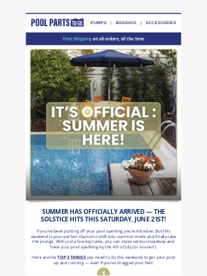 Pool Parts To Go - ☀️ Summer Starts This Weekend! Is Your Pool Ready?