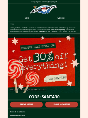 Atom Retro - 🎁 Boxing Day Sale! 30% off everything!!