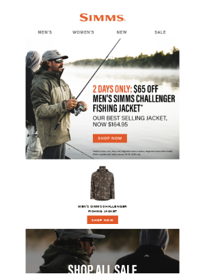 Simms Fishing Products - REMINDER: $65 off Men’s Simms Challenger Fishing Jacket