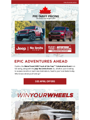 Dodge (Canada) - Frankie, get Pre-Tariff Pricing on existing inventory